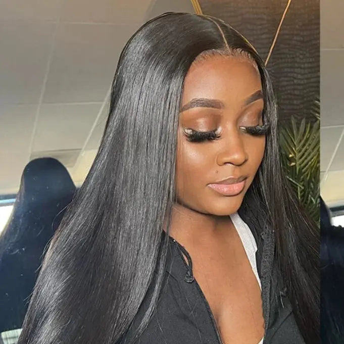 straight lace wig natural black